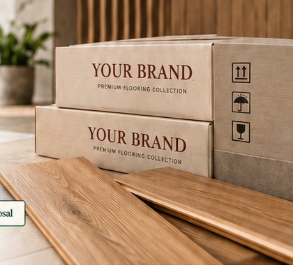 Flooring cartons printed with a custom brand